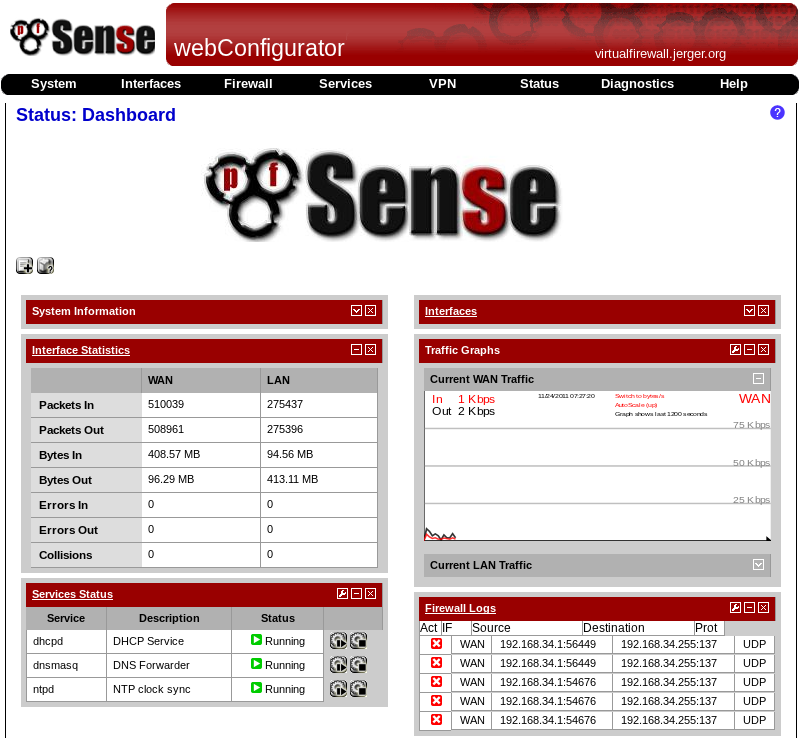 Screenshot of the desktop holding some config.